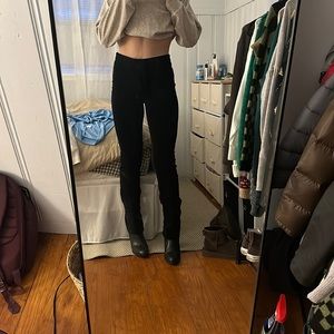 Ralph Lauren Velvet Black Straight Leg Pants